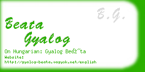 beata gyalog business card